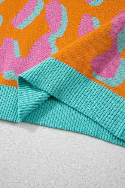 Elouise - Oranje Leopard Pullover