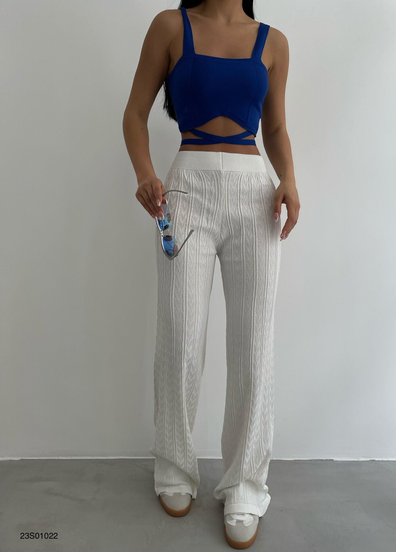 Ella | Elegante witte gehaakte broek