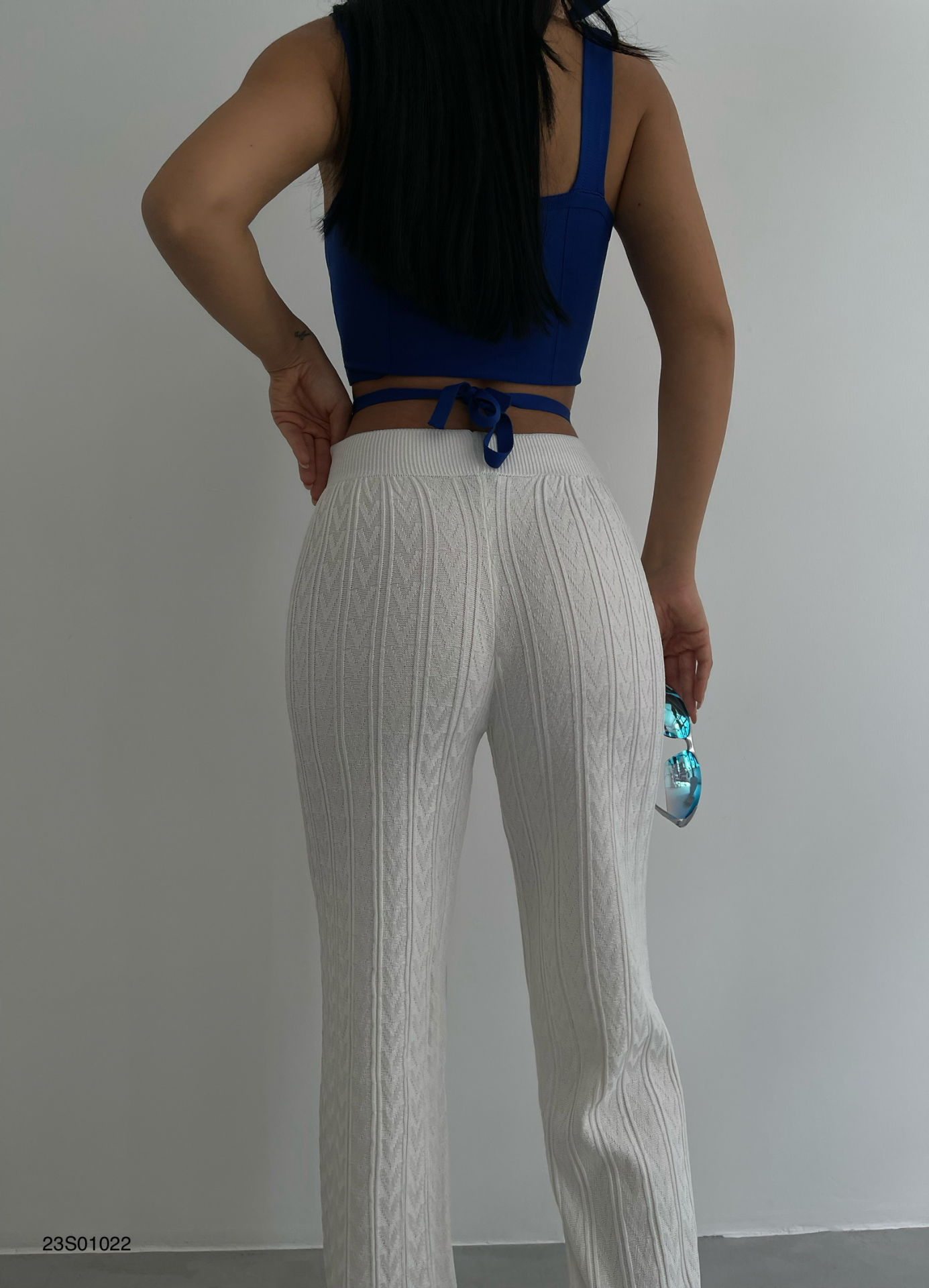 Ella | Elegante witte gehaakte broek