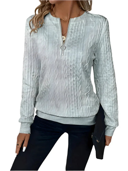 Dames Basic Ritstrui – Lange Mouwen, Trui met Rits voor Casual Dagelijks Gebruik