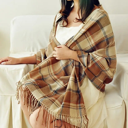 Dames Oversized Omslagdoek Sjaal – Kasjmier, Warme Wintersjaal voor Herfst & Winter