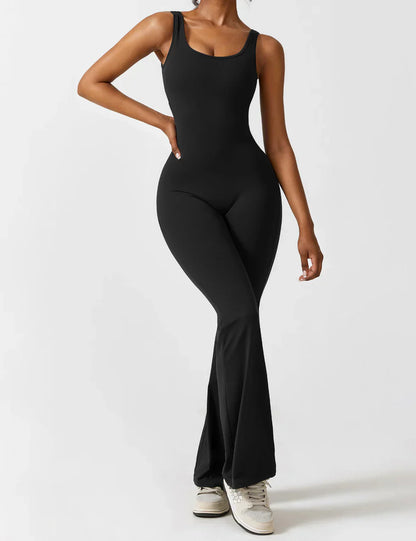 Elena - Flared V-Back Jumpsuit