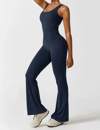 Elena - Flared V-Back Jumpsuit
