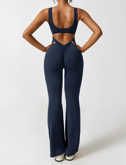 Elena - Flared V-Back Jumpsuit
