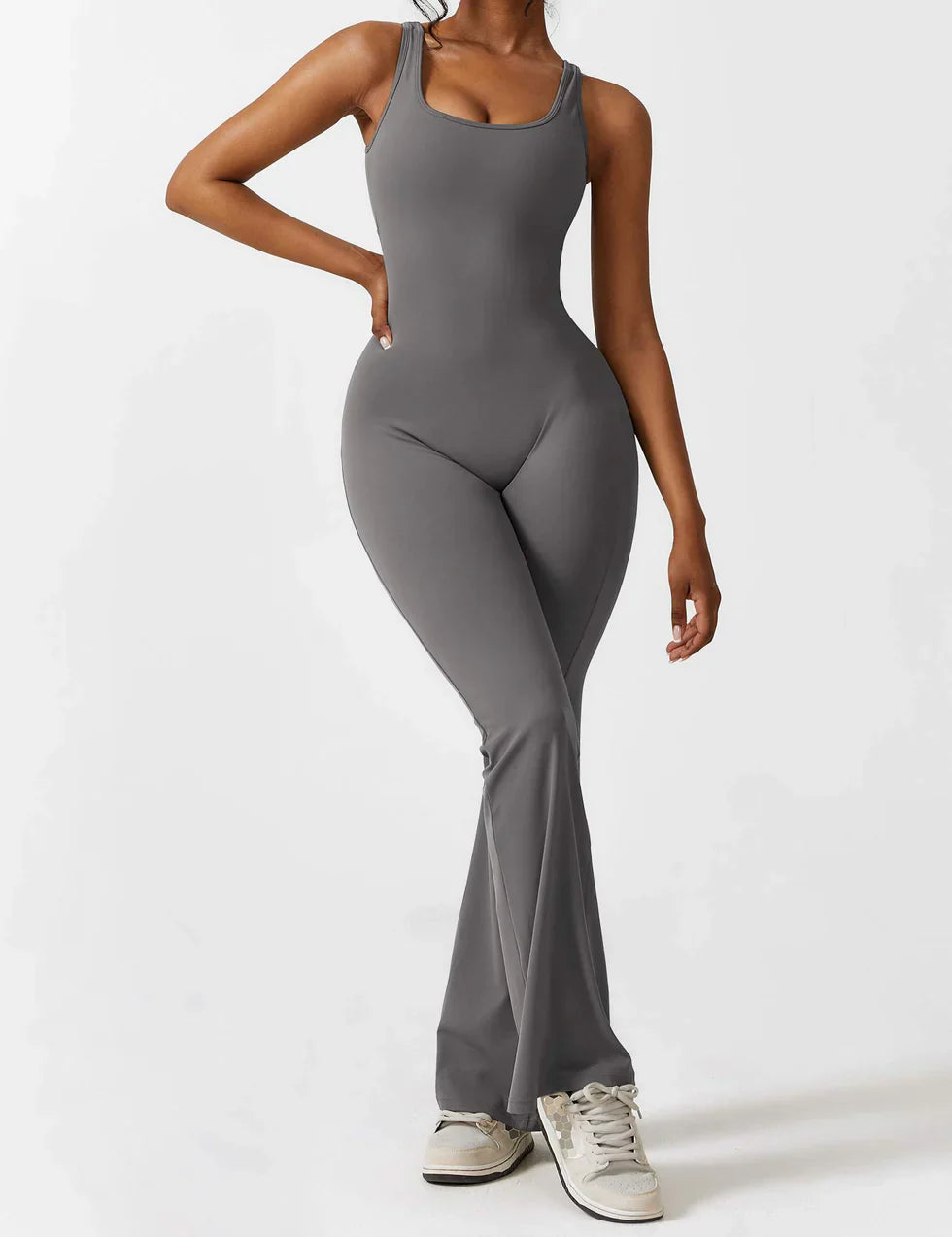 Elena - Flared V-Back Jumpsuit