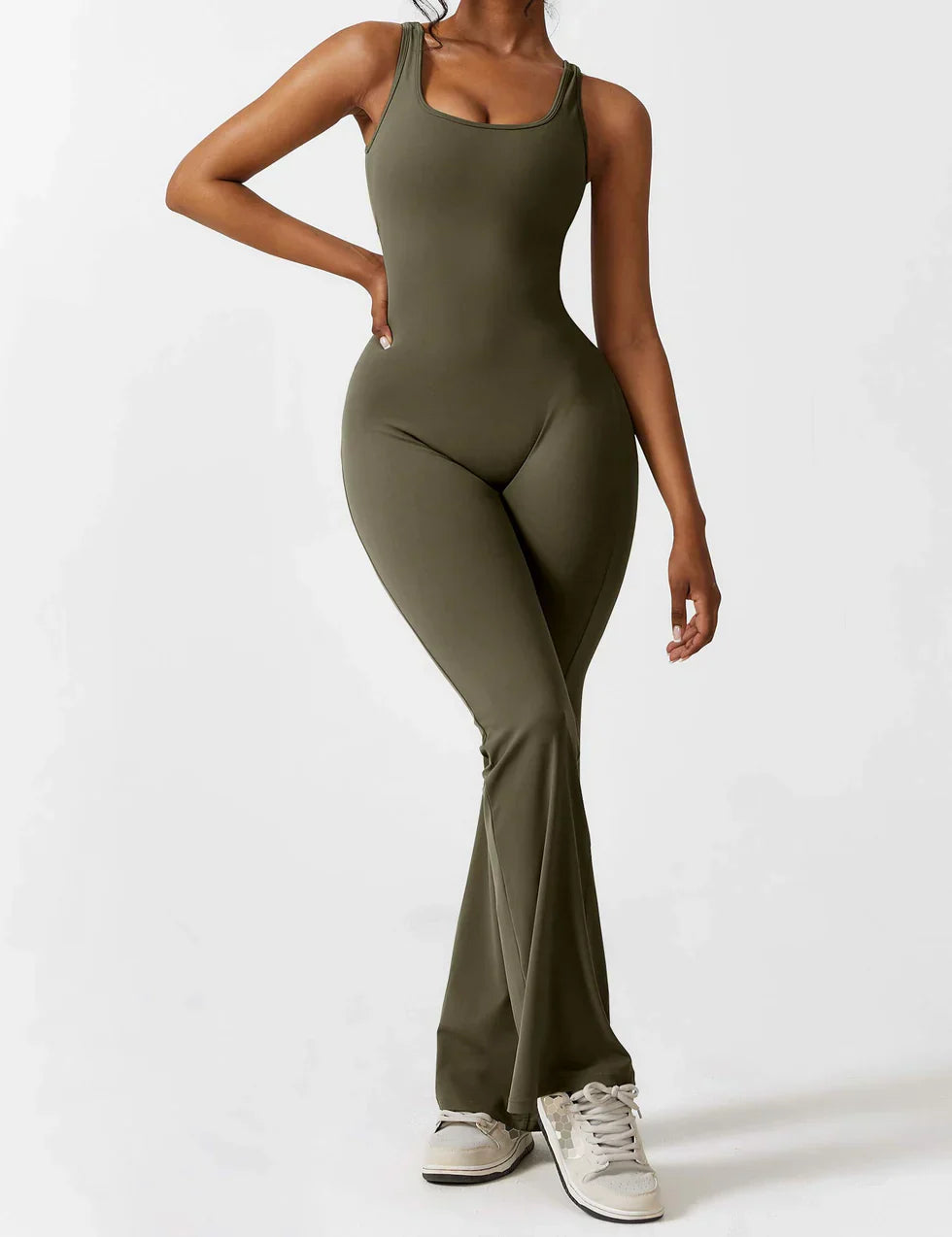 Elena - Flared V-Back Jumpsuit