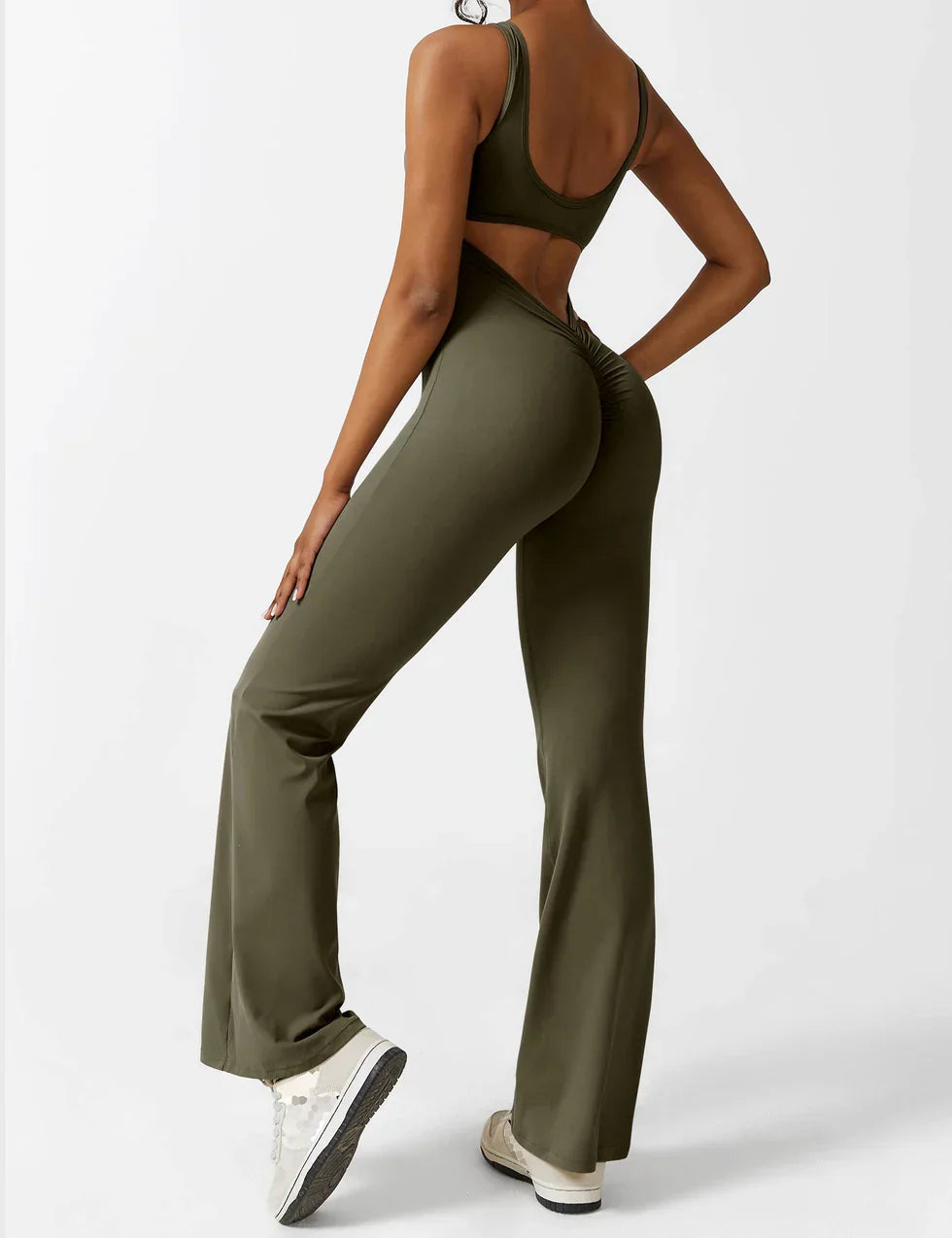Elena - Flared V-Back Jumpsuit