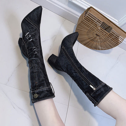 Daisy - Denim Statement Boots