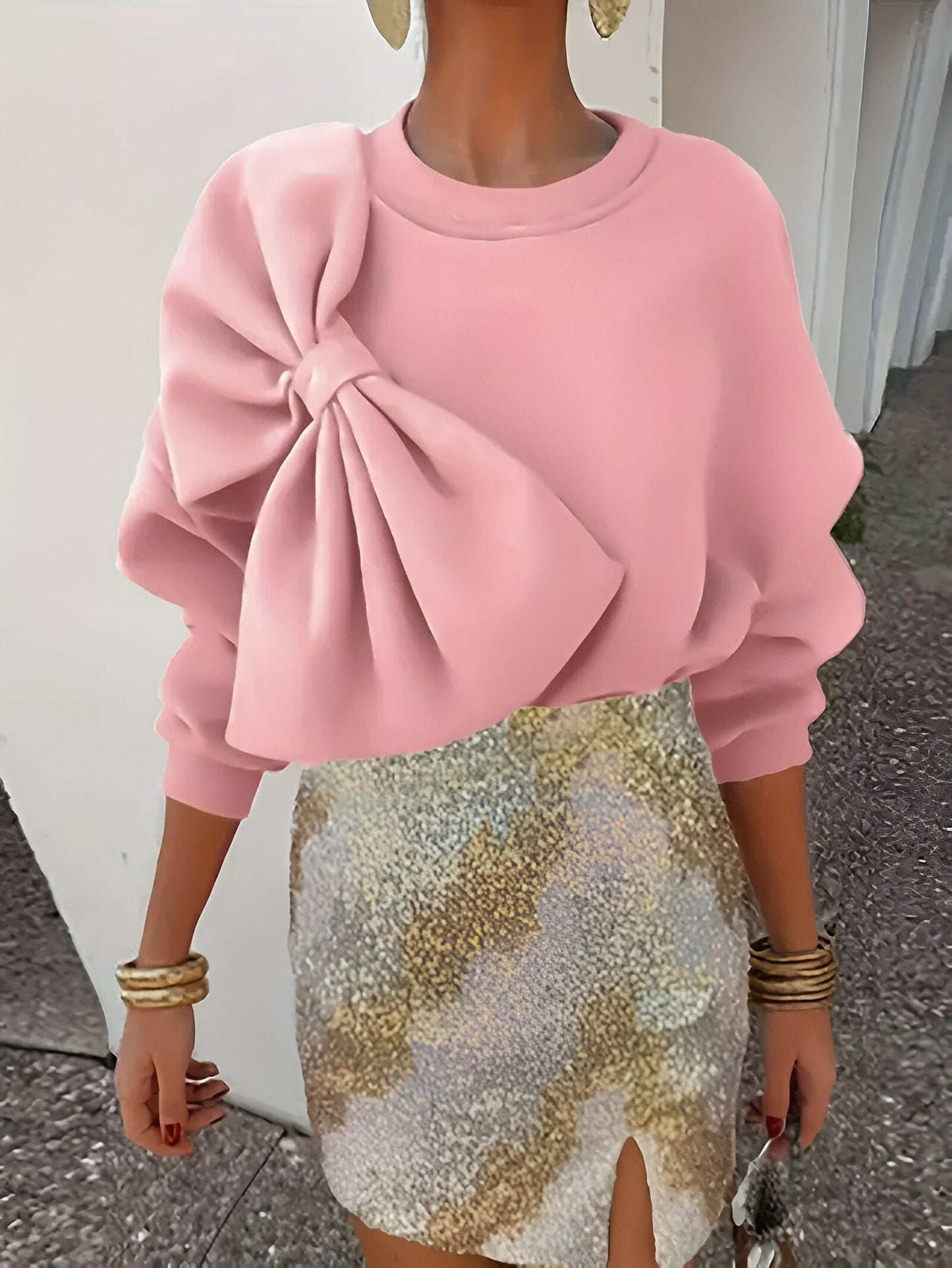 Blue - Sweatshirt met Strik