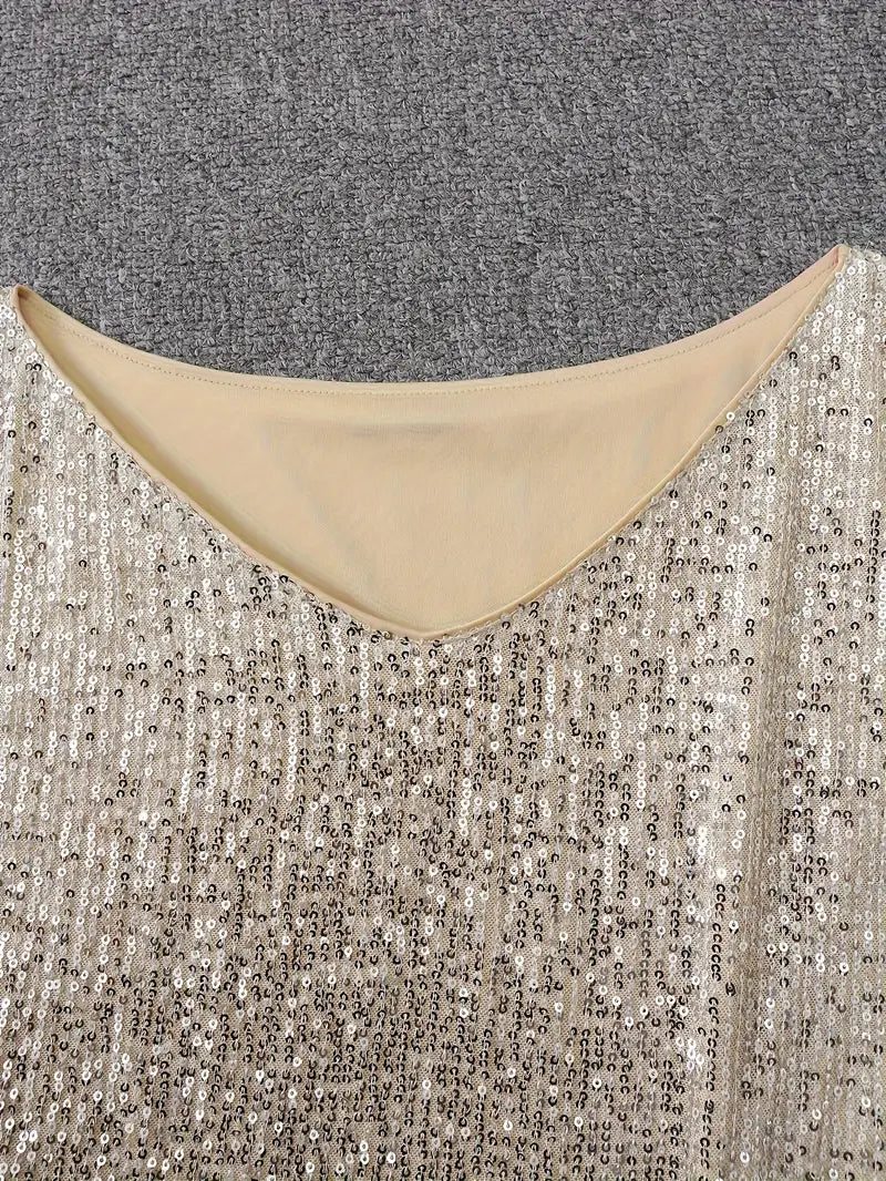 Dames One-Shoulder Mini Jurk – Glanzend, Asymmetrische halslijn, Feestjurk voor Avondkleding en Uitgaan