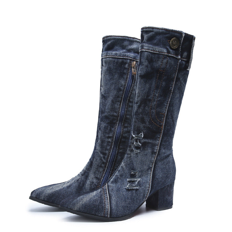 Daisy - Denim Statement Boots
