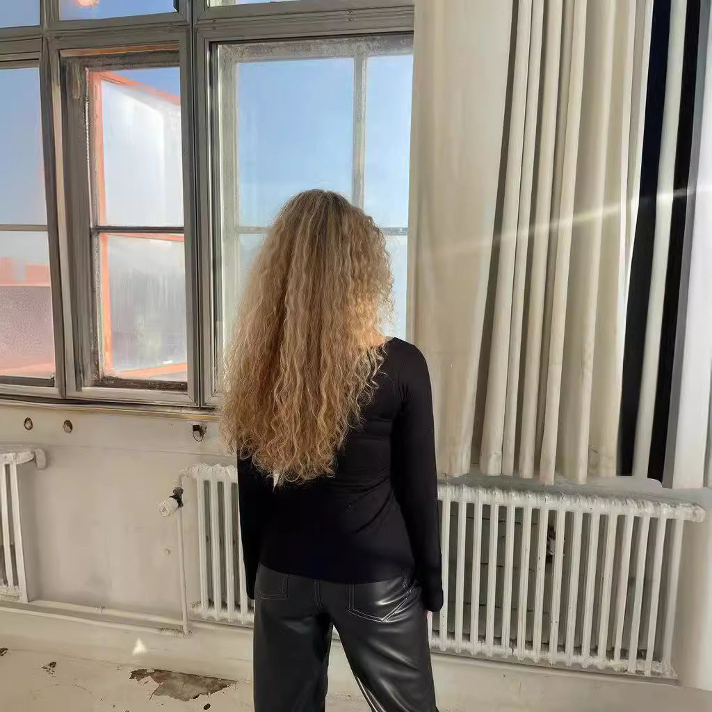 Isla – Zwarte Blouse met Flared Mouwen