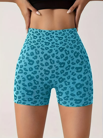 Romy - Trainingsshort met Hoge Taille en Luipaardprint