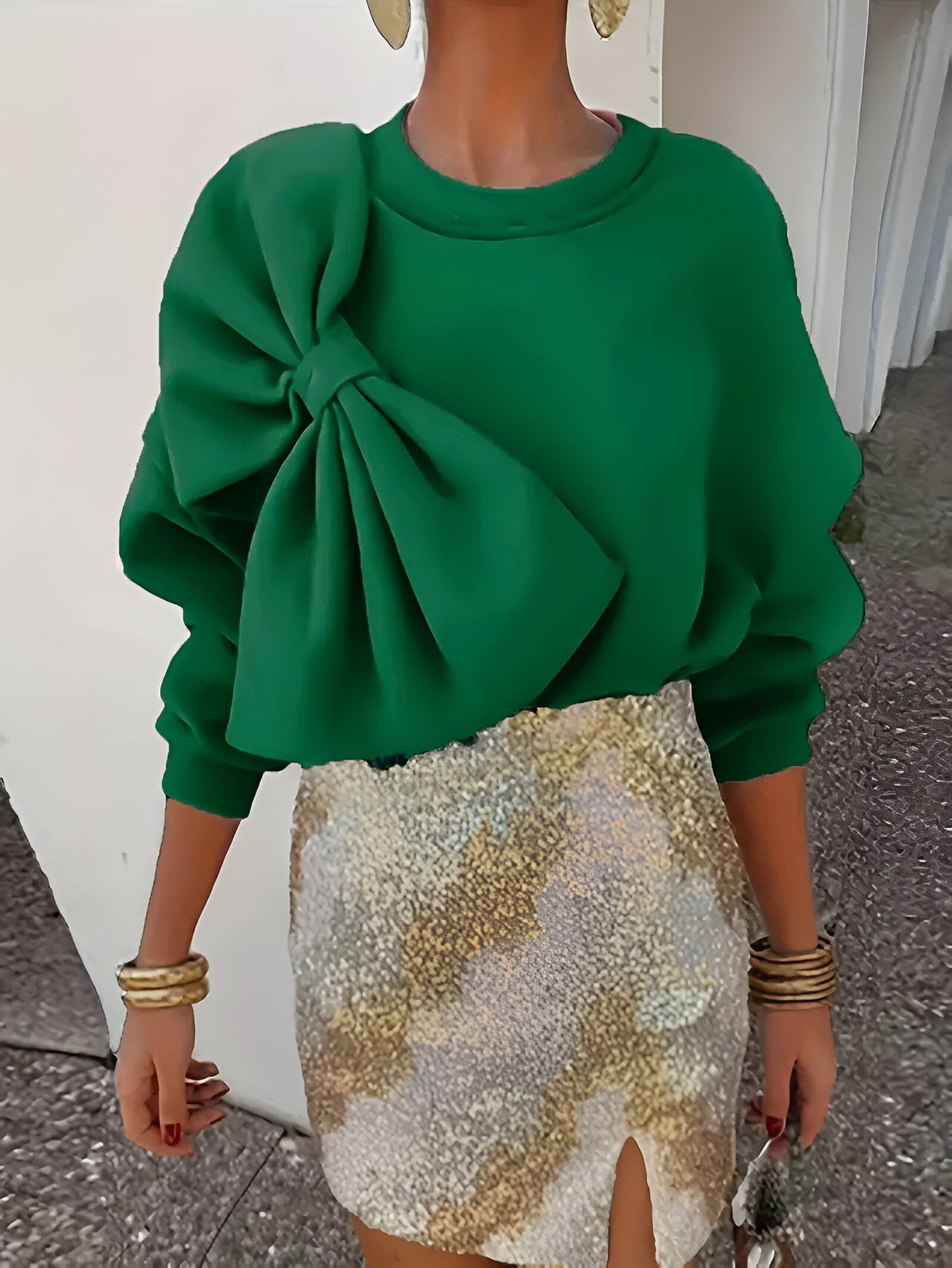 Blue - Sweatshirt met Strik