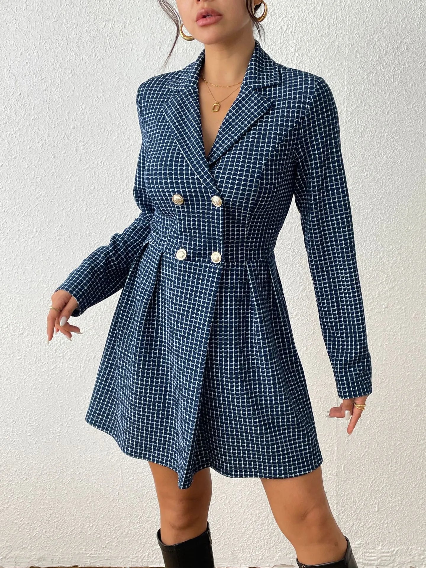 Romi - Trendy V-Hals Rokjasje met Lange Mouwen