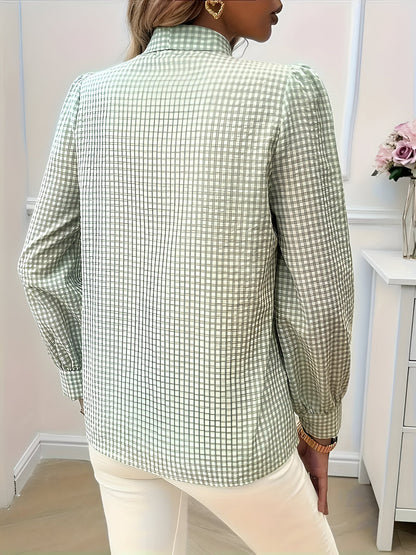 Brielle - Geruite Blouse met Strik