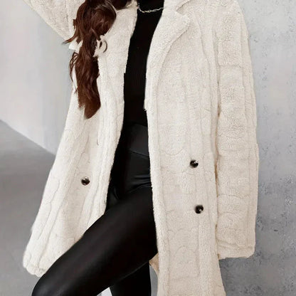 Dames Oversized Fleecejas – Zwart, Warm en Comfortabel voor Casual en Herfstgebruik