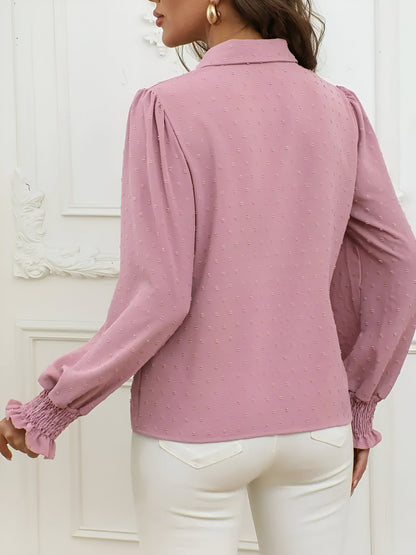 Bonnie - Blouse met Swiss Dot en Lantaarnmouwen