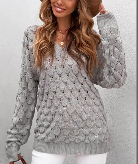 Livia - Klassieke Gebreide V-Hals Trui