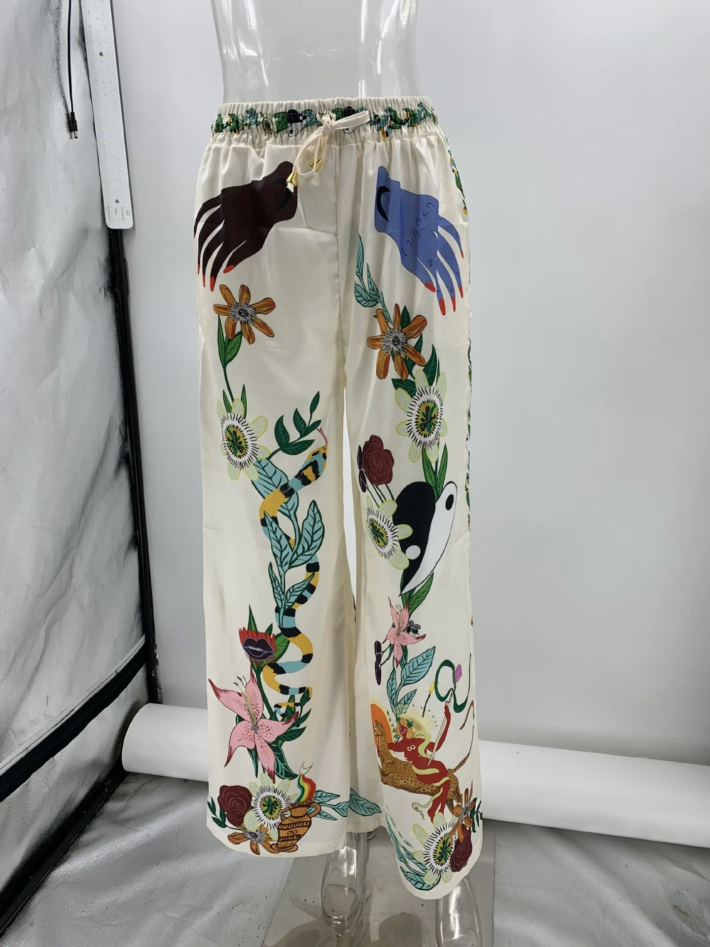 Dioraly - Satijnen Tweedelige Set met Print