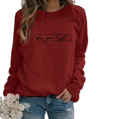 Dames Oversized Sweatshirt – Met Slogan Tekstprint, Casual Streetwear, Ronde Hals, Zonder Capuchon