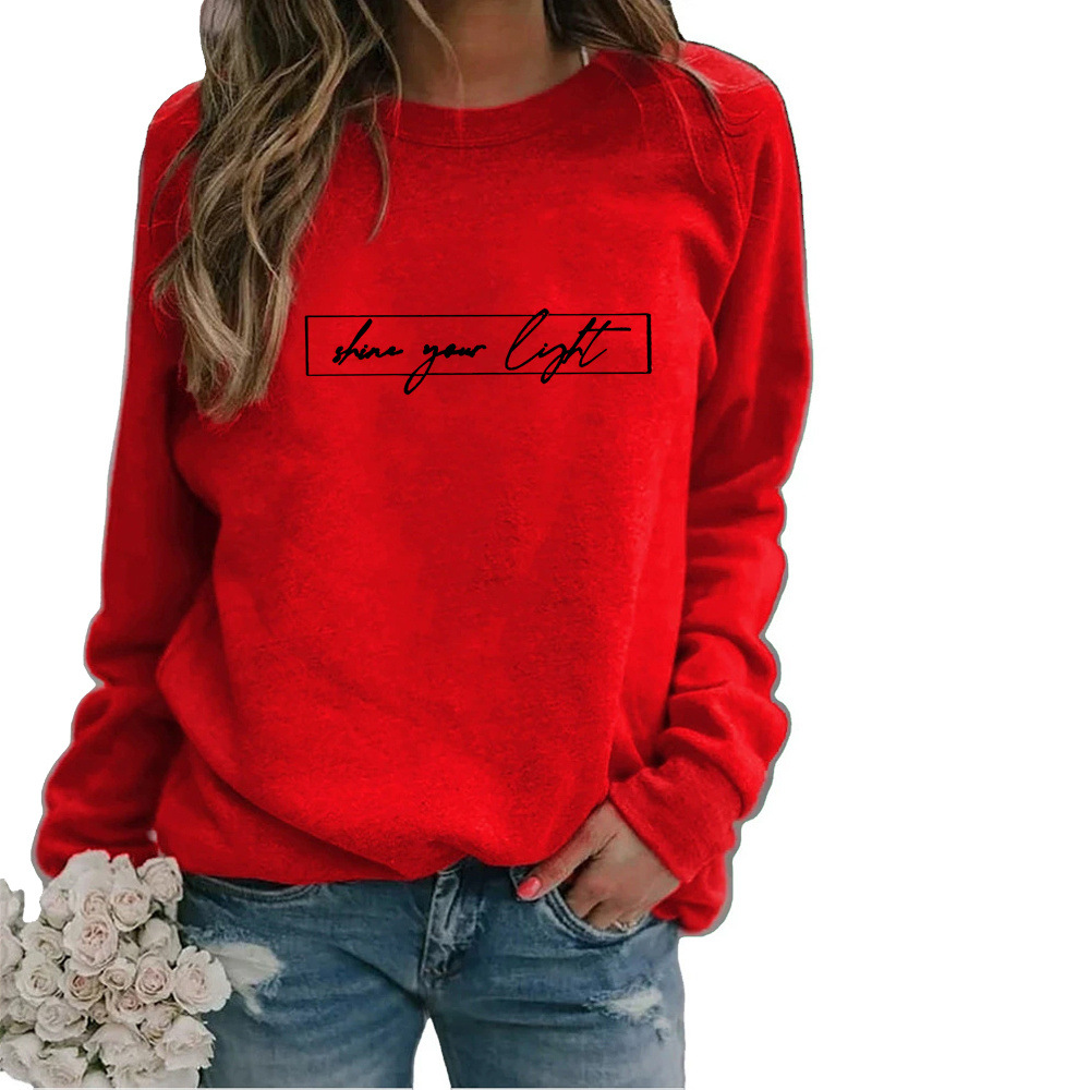 Dames Oversized Sweatshirt – Met Slogan Tekstprint, Casual Streetwear, Ronde Hals, Zonder Capuchon