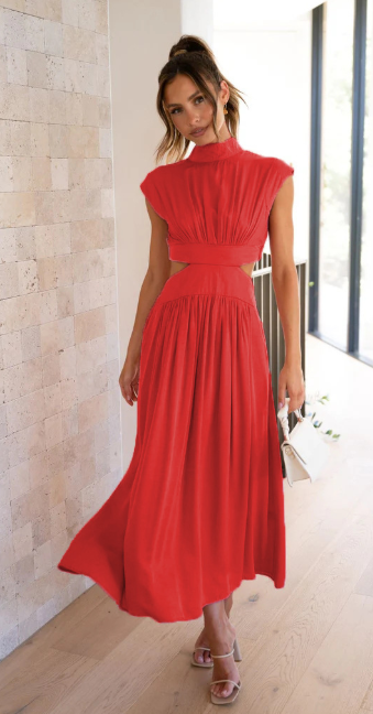 Livia - Stijlvolle Maxi Jurk met Uitgesneden Taille voor Dames