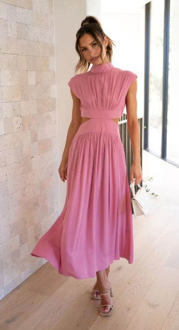 Livia - Stijlvolle Maxi Jurk met Uitgesneden Taille voor Dames