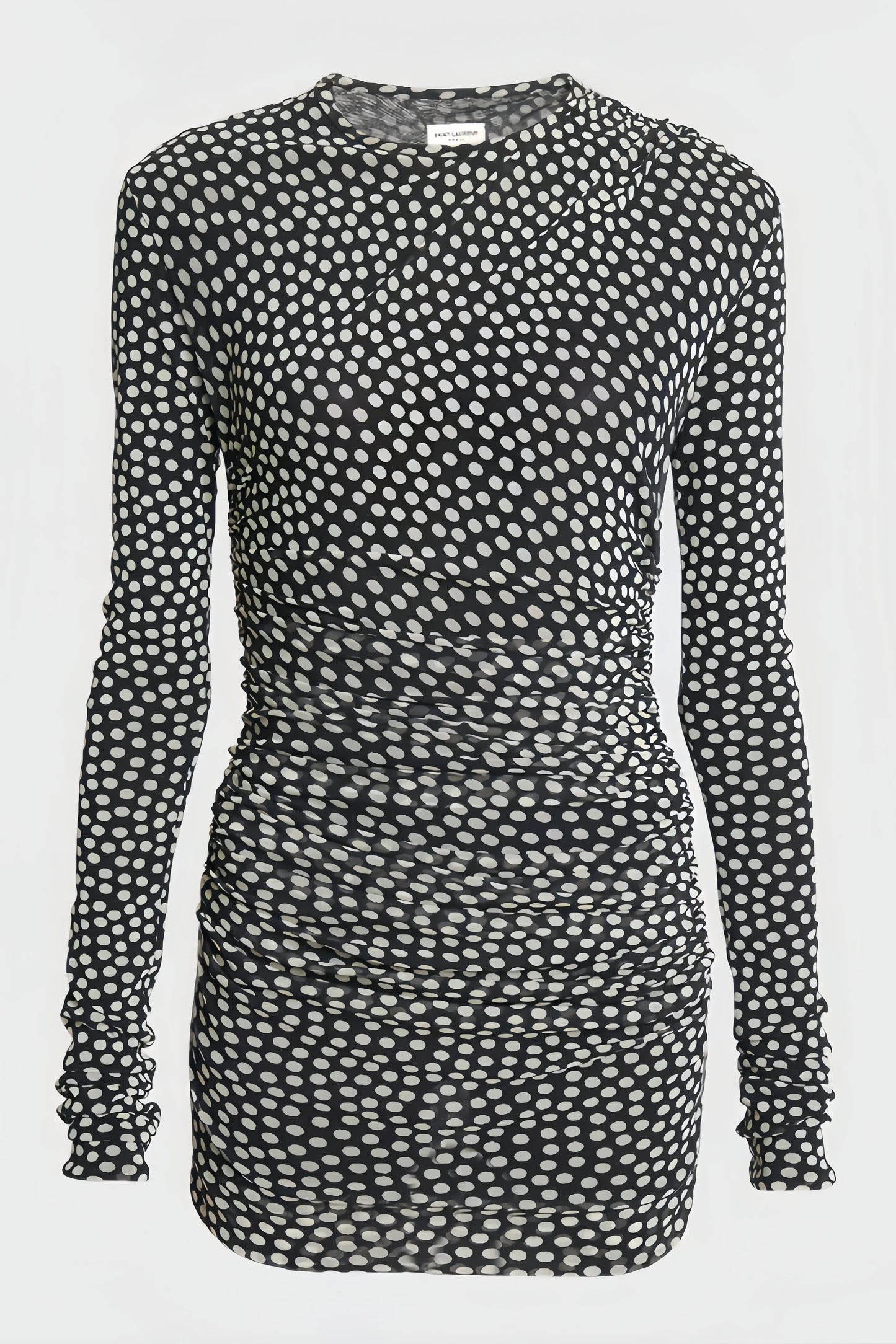 Lena - Zwart Mini Jurkje met Witte Stippen