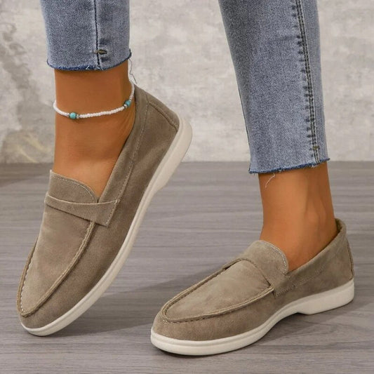 Suède Instappers voor Dames – Slip-on Loafers met Comfortpasvorm