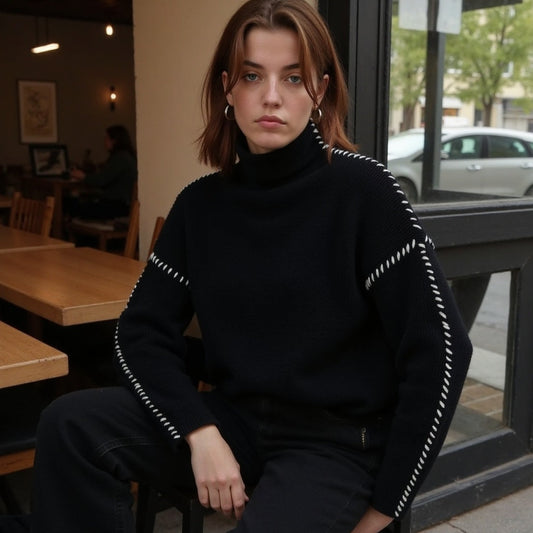 Irene - Pullover met Contraststiksels