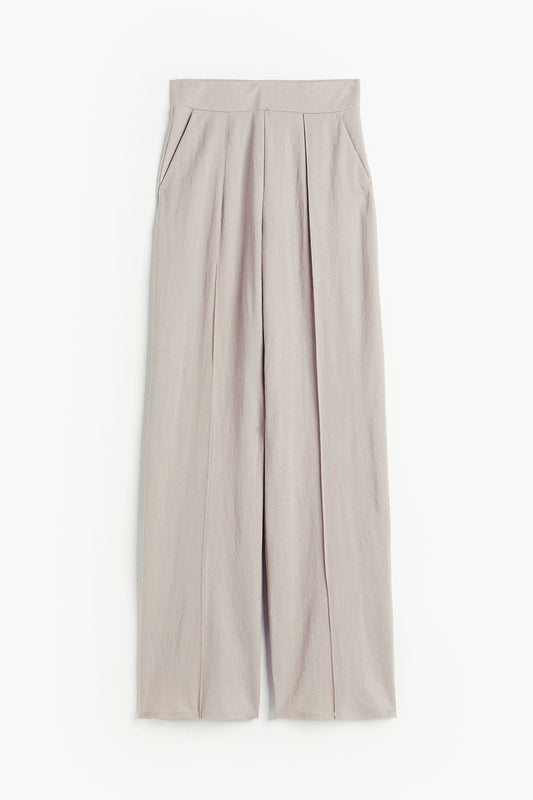Luchtige damesbroek met wijde snit en plooien