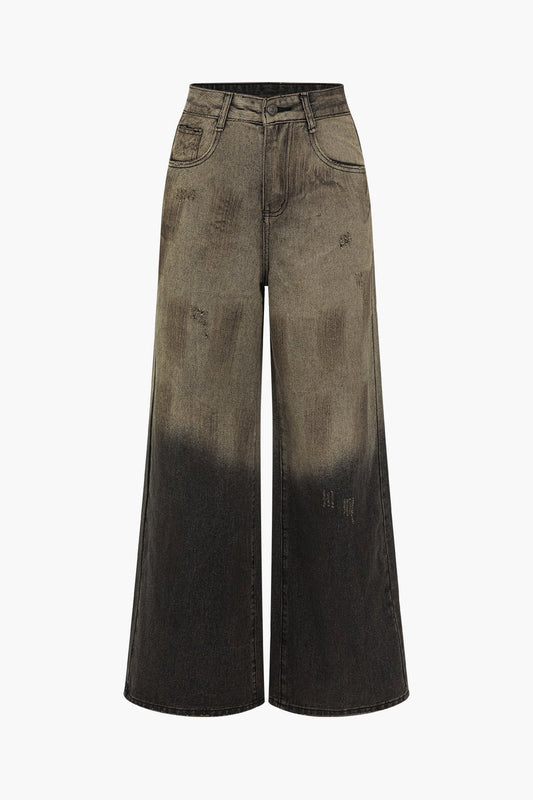 Emmi | Trendy Wide Leg Ombre-Jeans