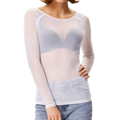 Naïa – Dames mesh top met lange mouwen