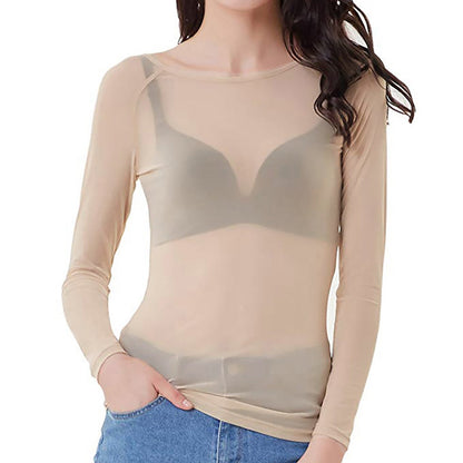 Naïa – Dames mesh top met lange mouwen