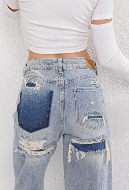 Vintage Ripped Jeans High Waist